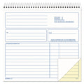 TOPS Spiralbound Service Invoices, Two-Part Carbonless, 8.5 x 7.75, 1/Page, 50 Forms