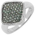 0.28 Carat Genuine Blue Diamond .925 Sterling Silver Ring by Bids.com