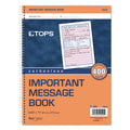 TOPS Telephone Message Book, Fax/Mobile Section, Two-Part Carbonless, 5.5 x 3.88, 4/Page, 400 Forms