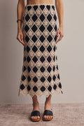 Crochet Diamond Midi Skirt by Boutique 23