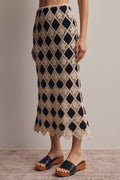 Crochet Diamond Midi Skirt by Boutique 23