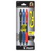 Pilot G2 Premium Gel Pen, Retractable, Fine 0.7 mm, Assorted Ink Colors, Smoke Barrel, 3/Pack
