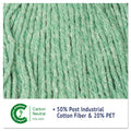 Boardwalk Super Loop Wet Mop Head, Cotton/Synthetic Fiber, 5" Headband, Medium Size, Green