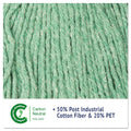 Boardwalk Super Loop Wet Mop Head, Cotton/Synthetic Fiber, 5" Headband, Medium Size, Green, 12/Carton