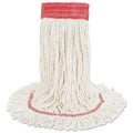 Boardwalk Super Loop Wet Mop Head, Cotton/Synthetic Fiber, 5" Headband, Large Size, White