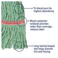 Boardwalk Super Loop Wet Mop Head, Cotton/Synthetic Fiber, 5" Headband, Large Size, Green