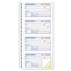 TOPS Money/Rent Receipt Spiral Book, Two-Part Carbonless, 2.75 x 4.75, 4/Page, 200 Forms
