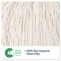 Boardwalk Cut-End Wet Mop Head, Cotton, #16, White, 12/Carton