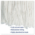 Boardwalk Cut-End Wet Mop Head, Rayon, No. 24, White, 12/Carton