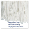Boardwalk Cut-End Wet Mop Head, Rayon, No. 24, White