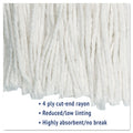 Boardwalk Cut-End Wet Mop Head, Rayon, No. 20, White