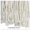 Boardwalk Cut-End Wet Mop Head, Cotton, No. 16 Size, White