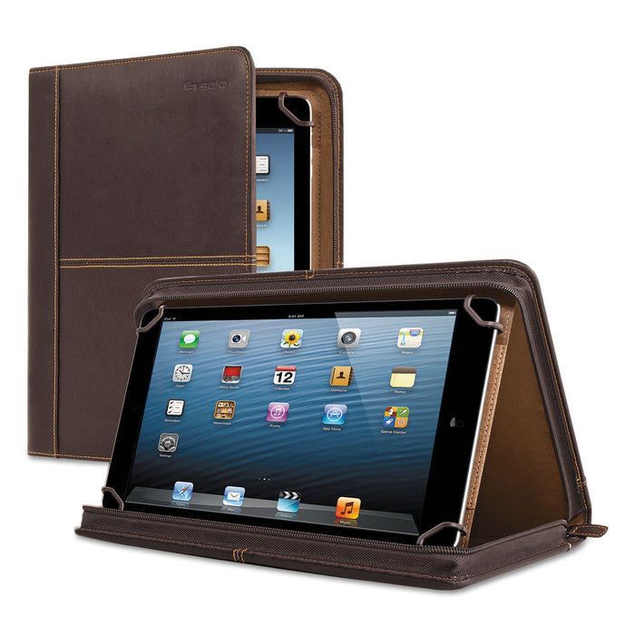 Solo Premiere Leather Universal Tablet Case, Fits 8.5" to 11" Tablets, Espresso