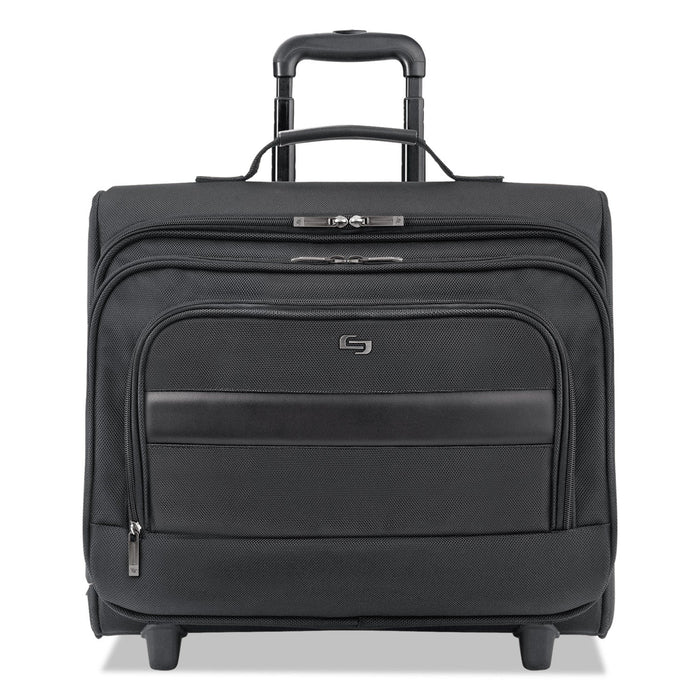 Solo Classic Rolling Overnighter Case, Fits Devices Up to 15.6", Ballistic Polyester, 16.14 x 6.69 x 13.78, Black