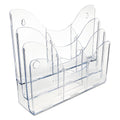 deflecto 3-Tier Document Organizer w/6 Removable Dividers, 14w x 3.5d x 11.5h, Clear