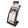 deflecto 3-Tier Literature Holder, Leaflet Size, 6.75w x 6.94d x 13.31h, Black