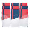 deflecto 3-Tier Document Organizer w/6 Removable Dividers, 14w x 3.5d x 11.5h, Clear