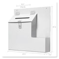 deflecto Suggestion Box Literature Holder with Locking Top, 13.75 x 3.63 x 13.94, Plastic, White