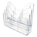 deflecto 3-Tier Document Organizer w/6 Removable Dividers, 14w x 3.5d x 11.5h, Clear
