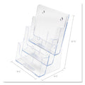 deflecto 3-Compartment DocuHolder, Magazine Size, 9.5w x 6.25d x 12.63, Clear