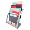 deflecto 3-Tier Literature Holder, Leaflet Size, 11.25w x 6.94d x 13.31h, Silver