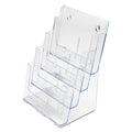 deflecto 4-Compartment DocuHolder, Magazine Size, 9.38w x 7d x 13.63h, Clear