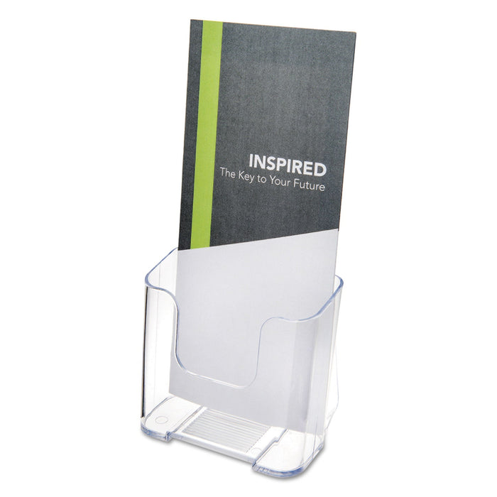 deflecto DocuHolder for Countertop/Wall-Mount, Leaflet Size, 4.25w x 3.25d x 7.75h, Clear