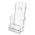 deflecto DocuHolder for Countertop/Wall-Mount w/Card Holder, 4.38w x 4.25d x 7.75h, Clear