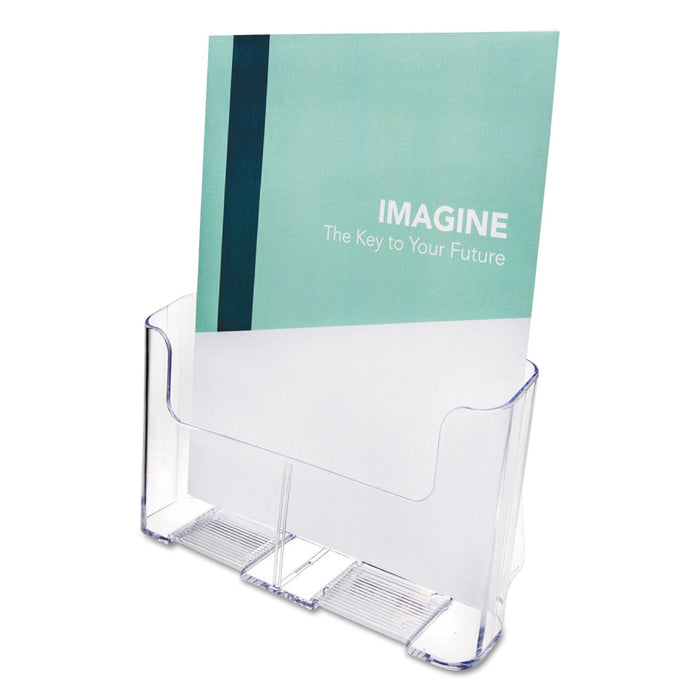 deflecto DocuHolder for Countertop/Wall-Mount, Magazine, 9.25w x 3.75d x 10.75h, Clear