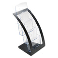 deflecto 3-Tier Literature Holder, Leaflet Size, 6.75w x 6.94d x 13.31h, Black