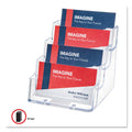 deflecto 4-Pocket Business Card Holder, Holds 200 Cards, 3.94 x 3.5 x 3.75, Plastic, Clear