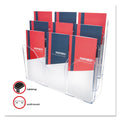deflecto 3-Tier Document Organizer w/6 Removable Dividers, 14w x 3.5d x 11.5h, Clear