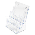 deflecto 3-Compartment DocuHolder, Magazine Size, 9.5w x 6.25d x 12.63, Clear