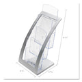 deflecto 3-Tier Literature Holder, Leaflet Size, 6.75w x 6.94d x 13.31h, Silver