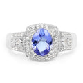 1.42 Carat Genuine Tanzanite & White Topaz .925 Sterling Silver Ring by Bids.com