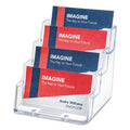 deflecto 4-Pocket Business Card Holder, Holds 200 Cards, 3.94 x 3.5 x 3.75, Plastic, Clear