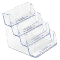 deflecto 4-Pocket Business Card Holder, Holds 200 Cards, 3.94 x 3.5 x 3.75, Plastic, Clear