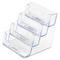 deflecto 4-Pocket Business Card Holder, Holds 200 Cards, 3.94 x 3.5 x 3.75, Plastic, Clear