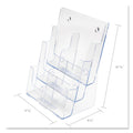 deflecto 6-Compartment DocuHolder, Leaflet Size, 9.63w x 6.25d x 12.63h, Clear