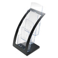 deflecto 3-Tier Literature Holder, Leaflet Size, 6.75w x 6.94d x 13.31h, Black