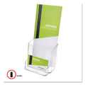 deflecto DocuHolder for Countertop/Wall-Mount w/Card Holder, 4.38w x 4.25d x 7.75h, Clear