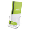 deflecto DocuHolder for Countertop/Wall-Mount w/Card Holder, 4.38w x 4.25d x 7.75h, Clear