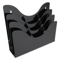 deflecto 3-Tier Document Organizer w/6 Removable Dividers, 13.38w x 3.5d x 11.5h, Black