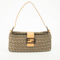 Fendi Zucchino Mamma Bucket Canvas x Leather Pochette Bag #2530 by Bolt Boutique