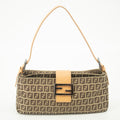 Fendi Zucchino Mamma Bucket Canvas x Leather Pochette Bag #2530 by Bolt Boutique