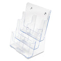 deflecto 6-Compartment DocuHolder, Leaflet Size, 9.63w x 6.25d x 12.63h, Clear