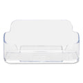 deflecto Horizontal Business Card Holder, Holds 50 Cards, 3.88 x 1.38 x 1.81, Plastic, Clear