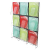 deflecto Stand-Tall 9-Bin Wall-Mount Literature Rack, Mag, 27.5w x 3.38d x 35.63h, Clear/Black