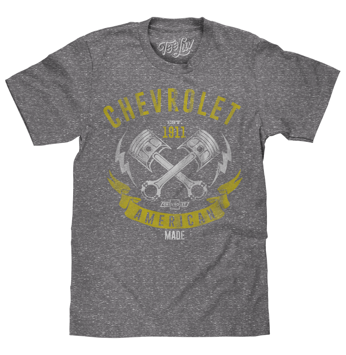 Chevrolet American Made T-Shirt - Gray by Tee Luv