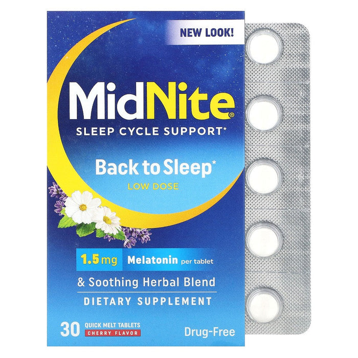 MidNite Sleep Aid Low Dose 1.5 Mg Tablets, Cherry Flavor by Pasteur Pharmacy
